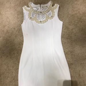 White embellished bodycon dress